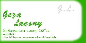 geza lacsny business card